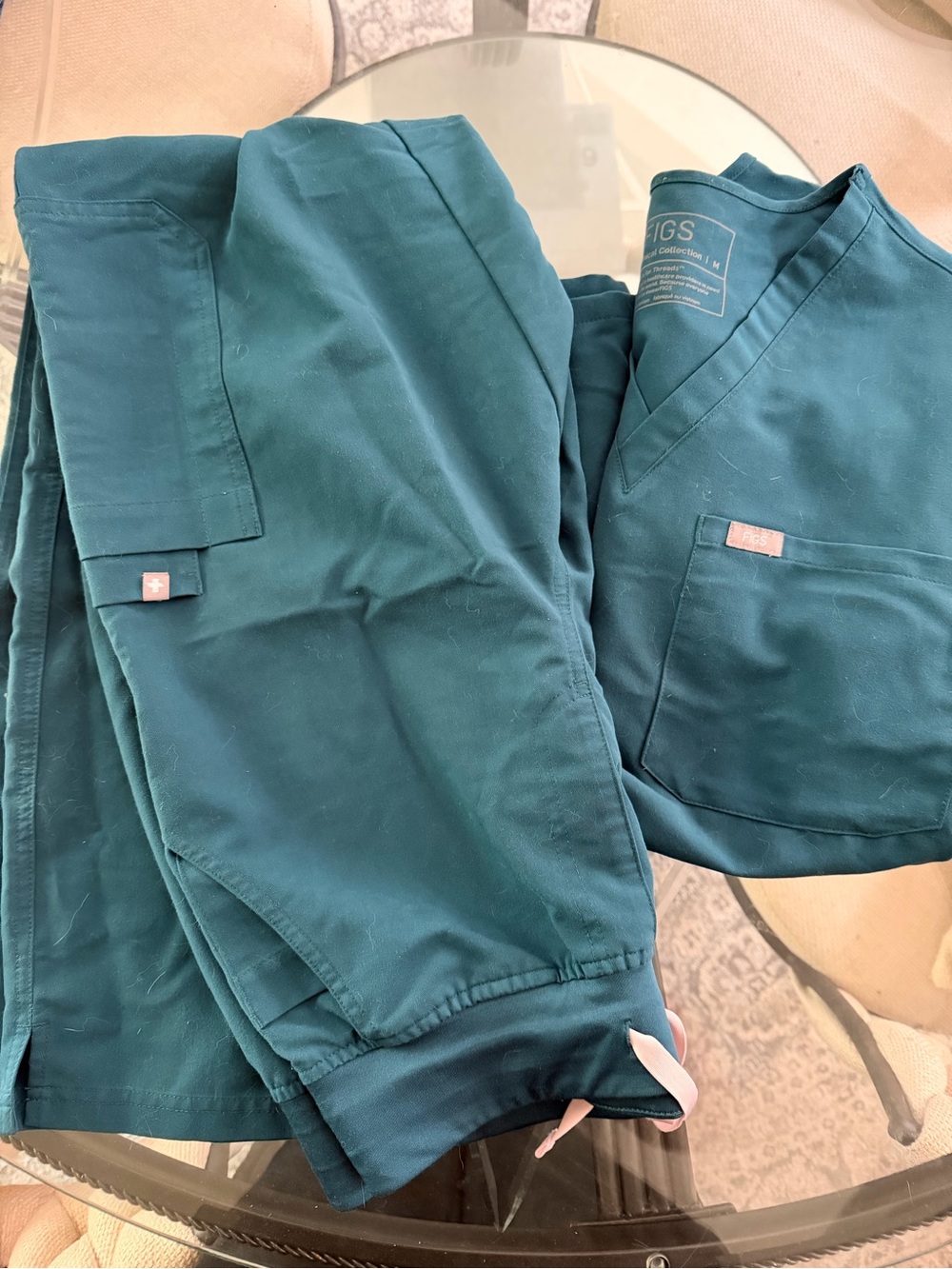 Figs Scrubs Yola pants Catarina Top M Teal